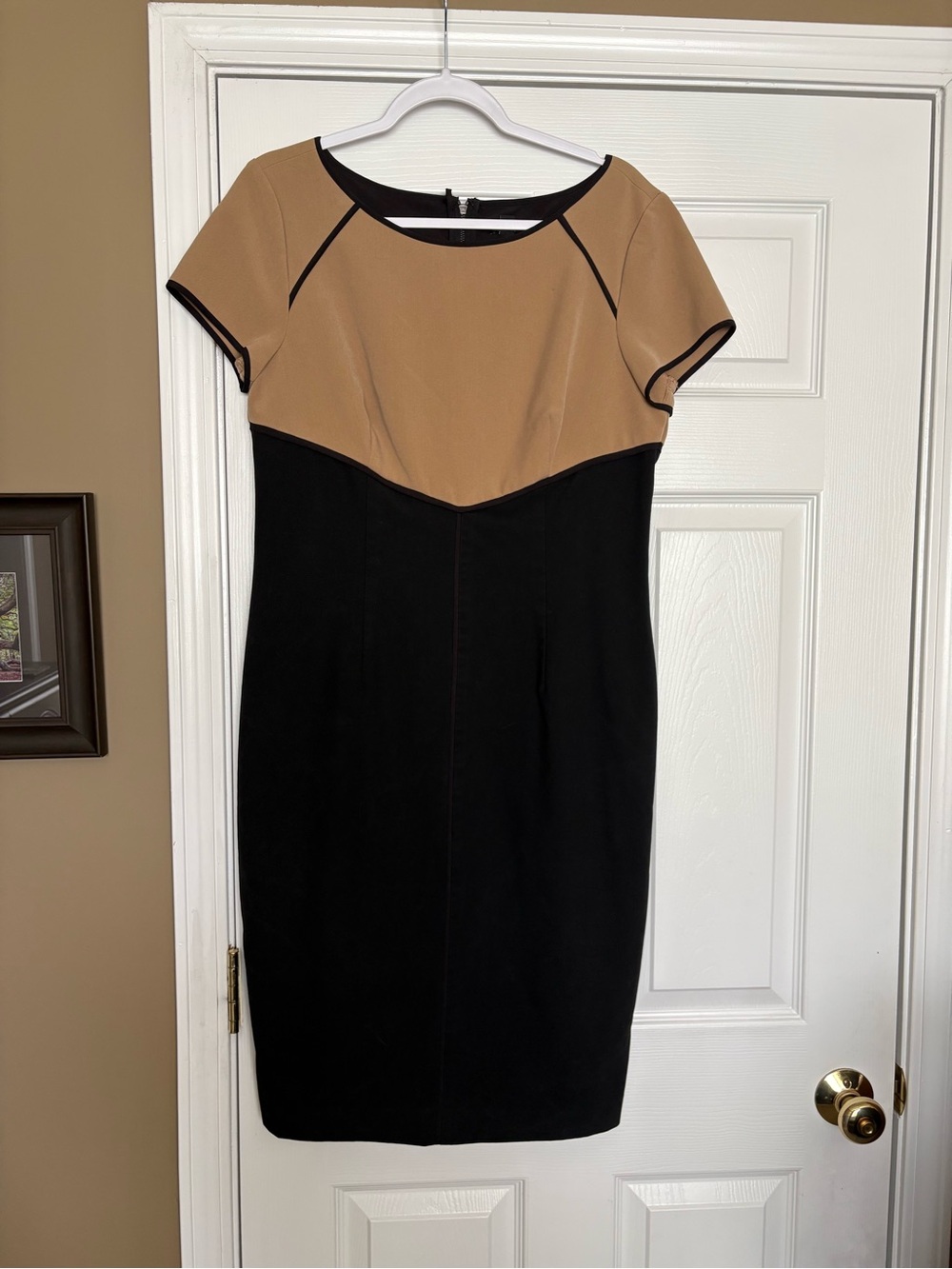 Ann Taylor Two-Tone Black and Tan Dress